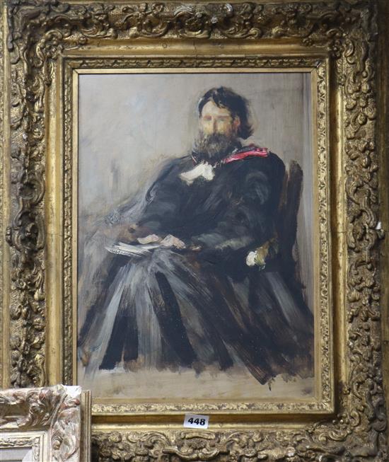 John Pettie RA (1839-1893), Sketch for the portrait of Dr Oswald Dykes, oil on canvas, 42.5cm x 30.5cm
